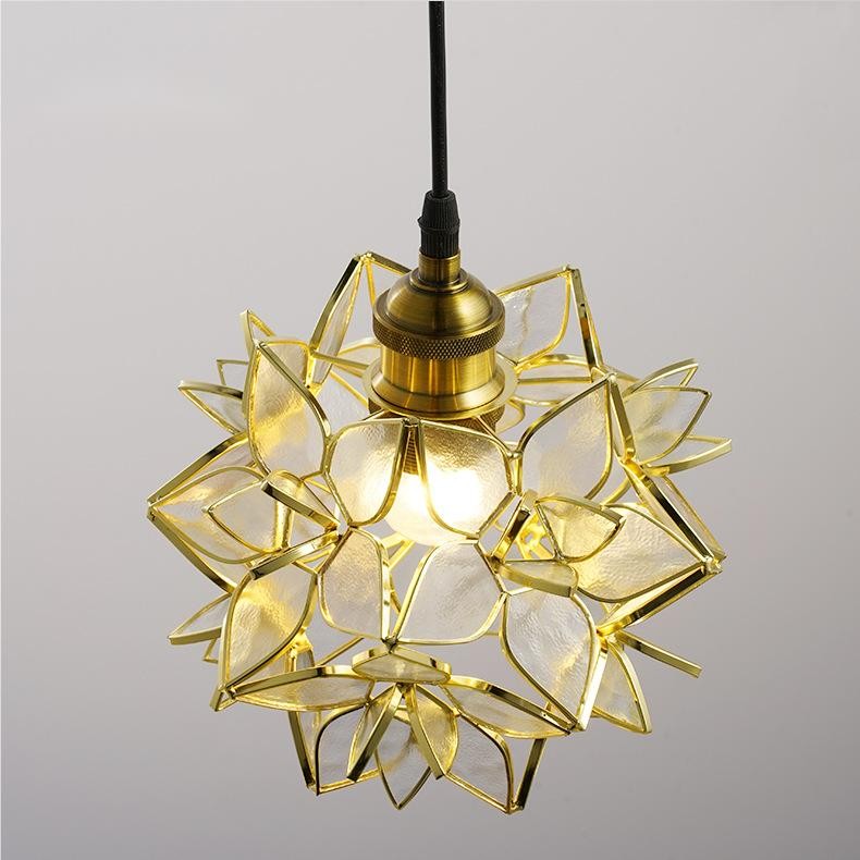 Romantische Handgeblazen Glazen Bloemen Hanglamp HL85