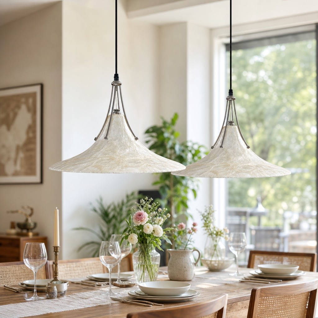 Lunavera Artistieke Capizschelp Hanglamp Moderne Minimalistische Hanglamp voor Meerdere Kamers HL3529