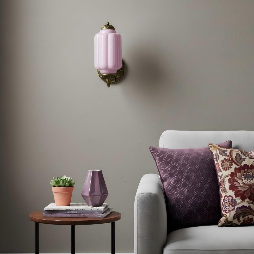 Vintage Melkglas Eloise Kandelaar Wandlamp HL844