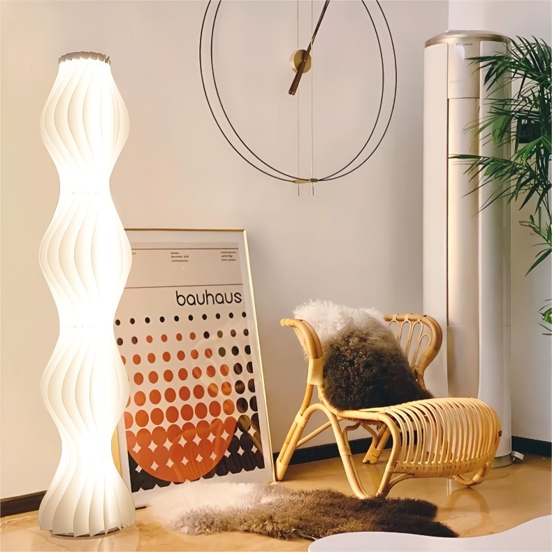 Vapor Vloerlamp Wit Gegolfd