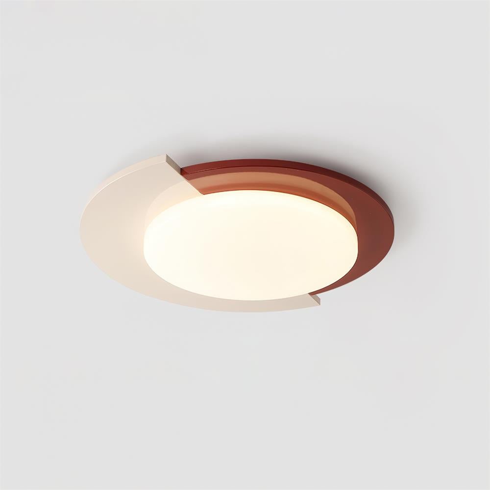 Rood-witte ronde plafondlamp HL755
