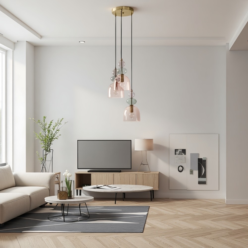 Hanglamp van gebrandschilderd glas - Macaron Design Restaurantlamp HL1067