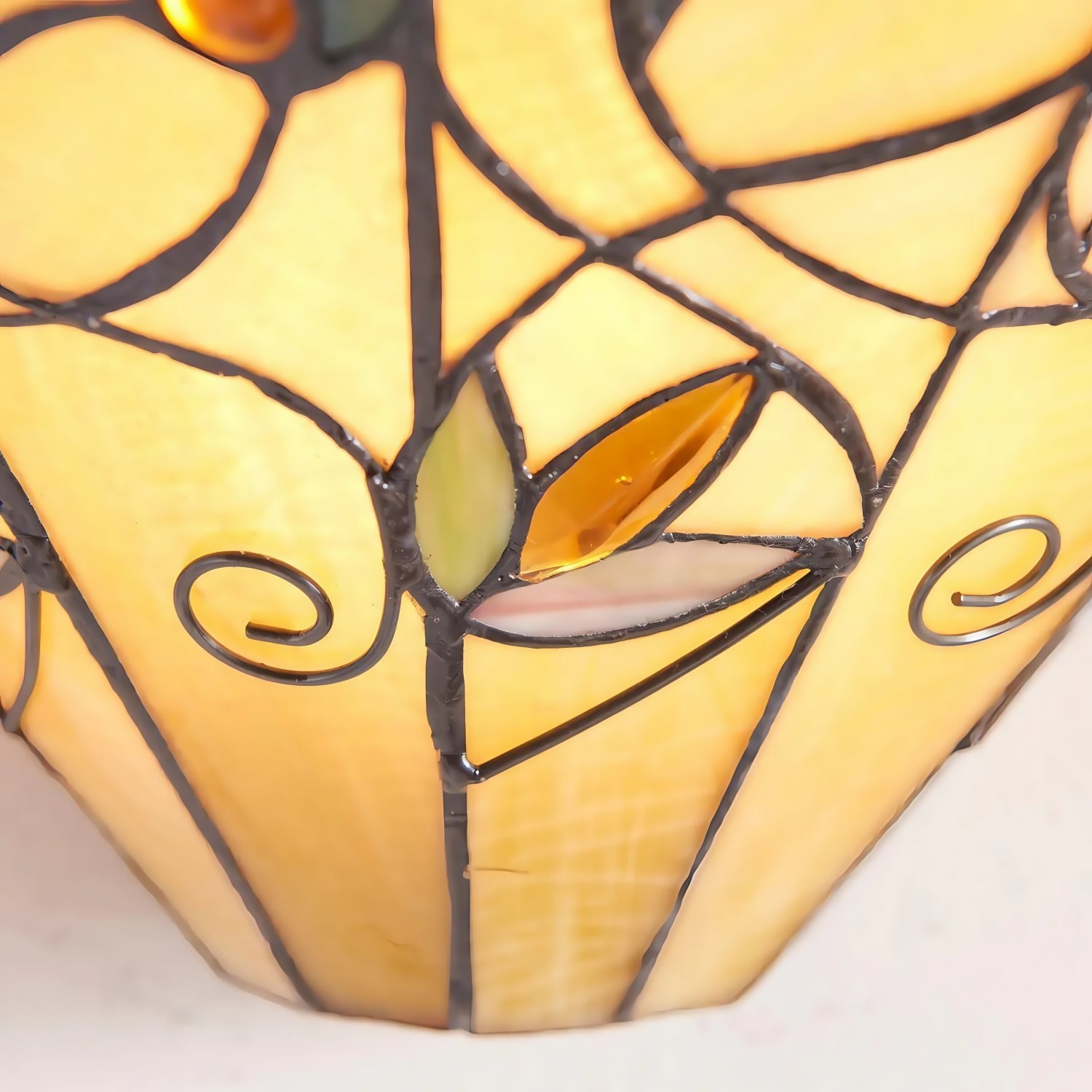 TF Jamelia Art Nouveau wandlamp met facetgeslepen glazen kap - Metalen glazen armatuur voor hal of slaapkamer HL2212