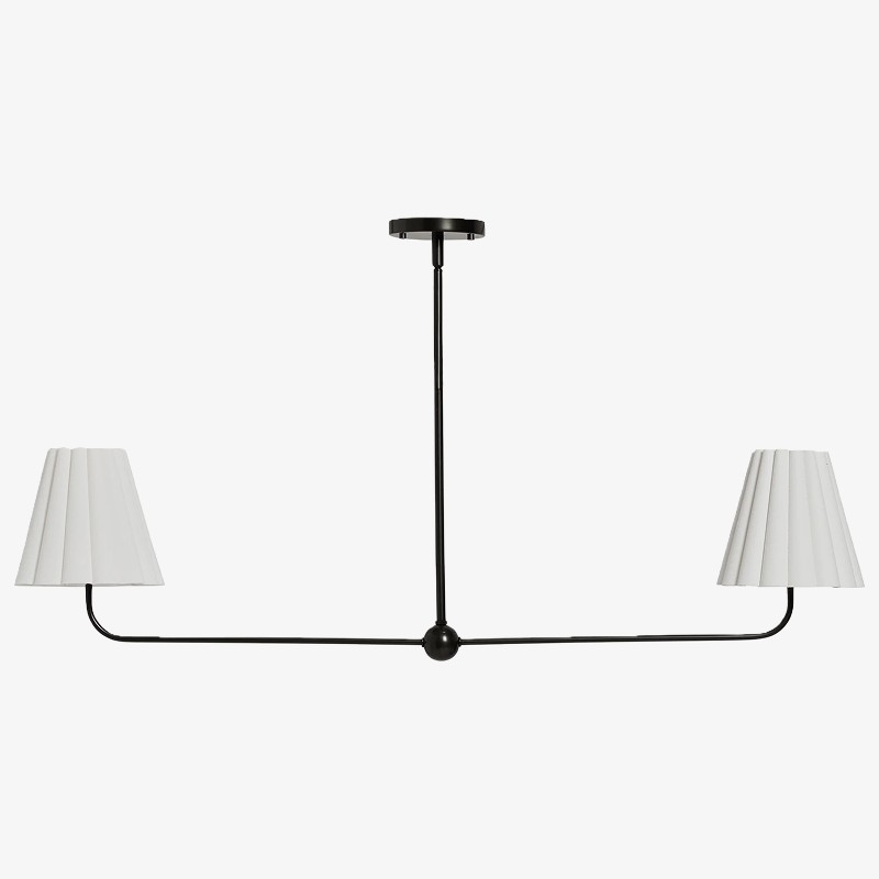 Ruffmeto kroonluchter met gegolfde kap en metalen frame voor eetkamer, hal en woonkamer HL1869