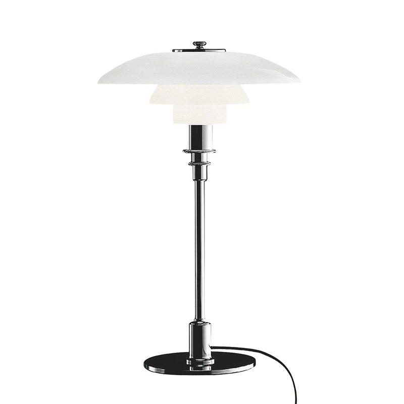 Glazen tafellamp met Multilayer roestvrij staal