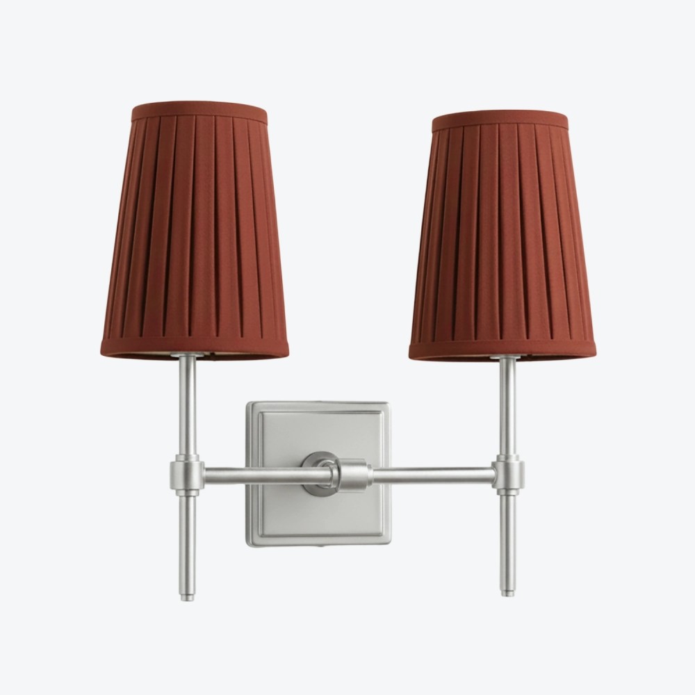 Derlina Witte Linnen Wandlamp – Retro Metalen Verlichtingsarmatuur met Meerdere Hoofden HL1433
