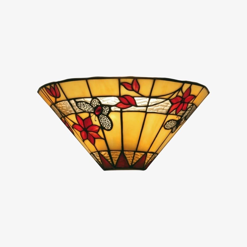 TF Butterfly Wandlamp - Wandlamp met glas-in-lood vlinderdesign voor slaapkamer en woonkamer HL2149