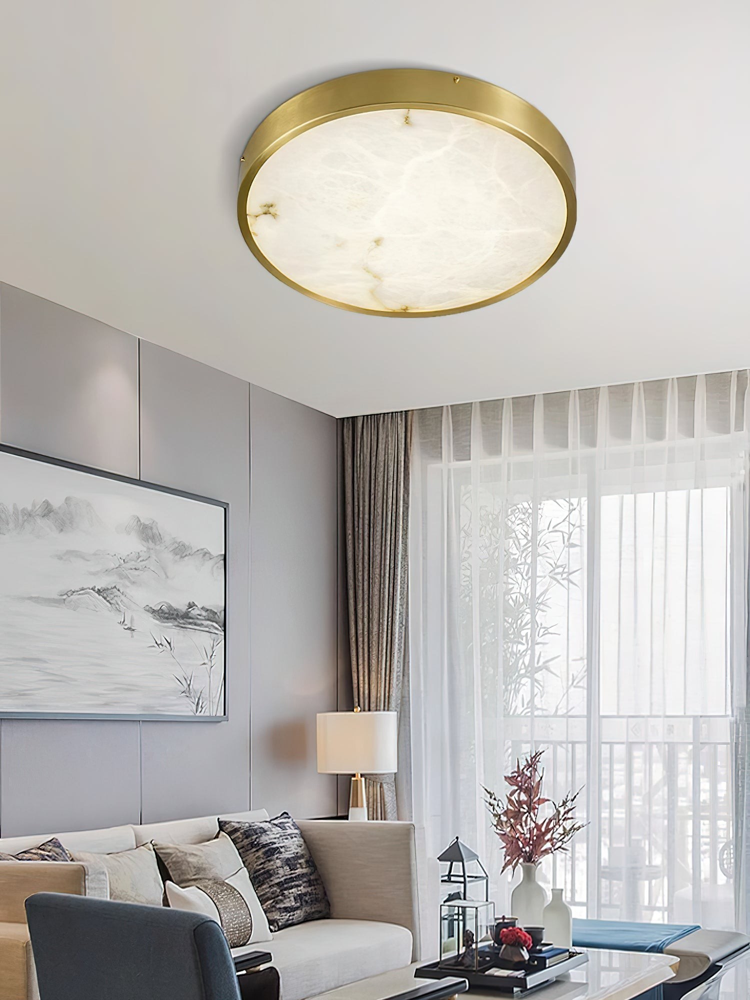 Geometrische albasten inbouwplafondlamp HL2984