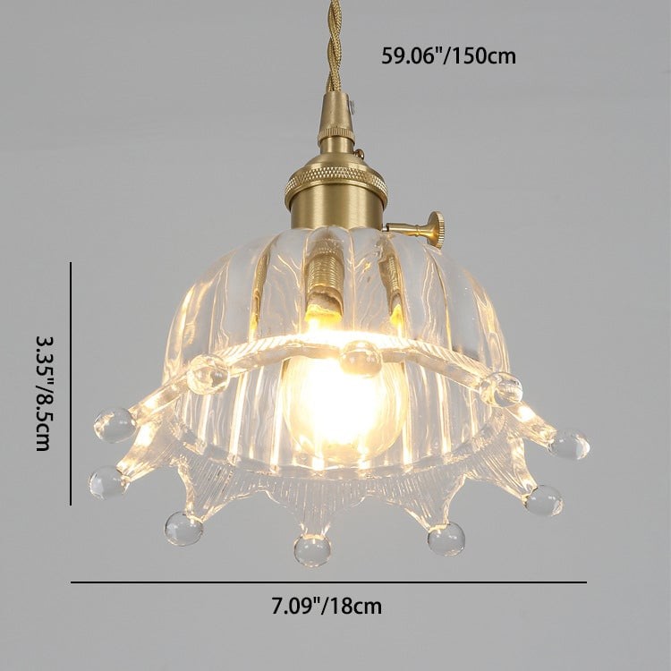 Traditionele Japanse messing walnoot glazen keramische cilinder conische bloemkom hanglamp HL1404