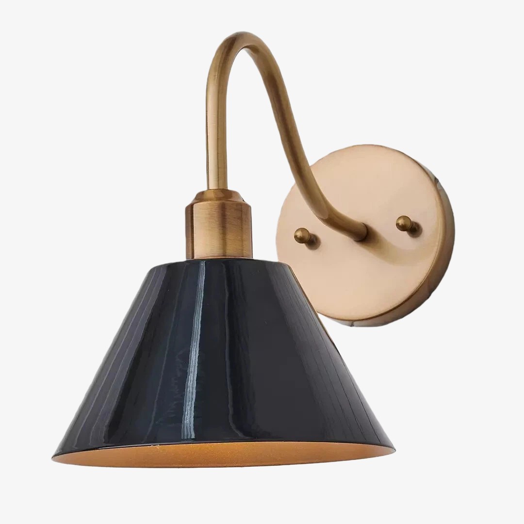 Narix taps toelopende metalen wandlamp - Strak industrieel ontwerp in eigentijdse stijl voor slaapkamer en woonkamer HL2333