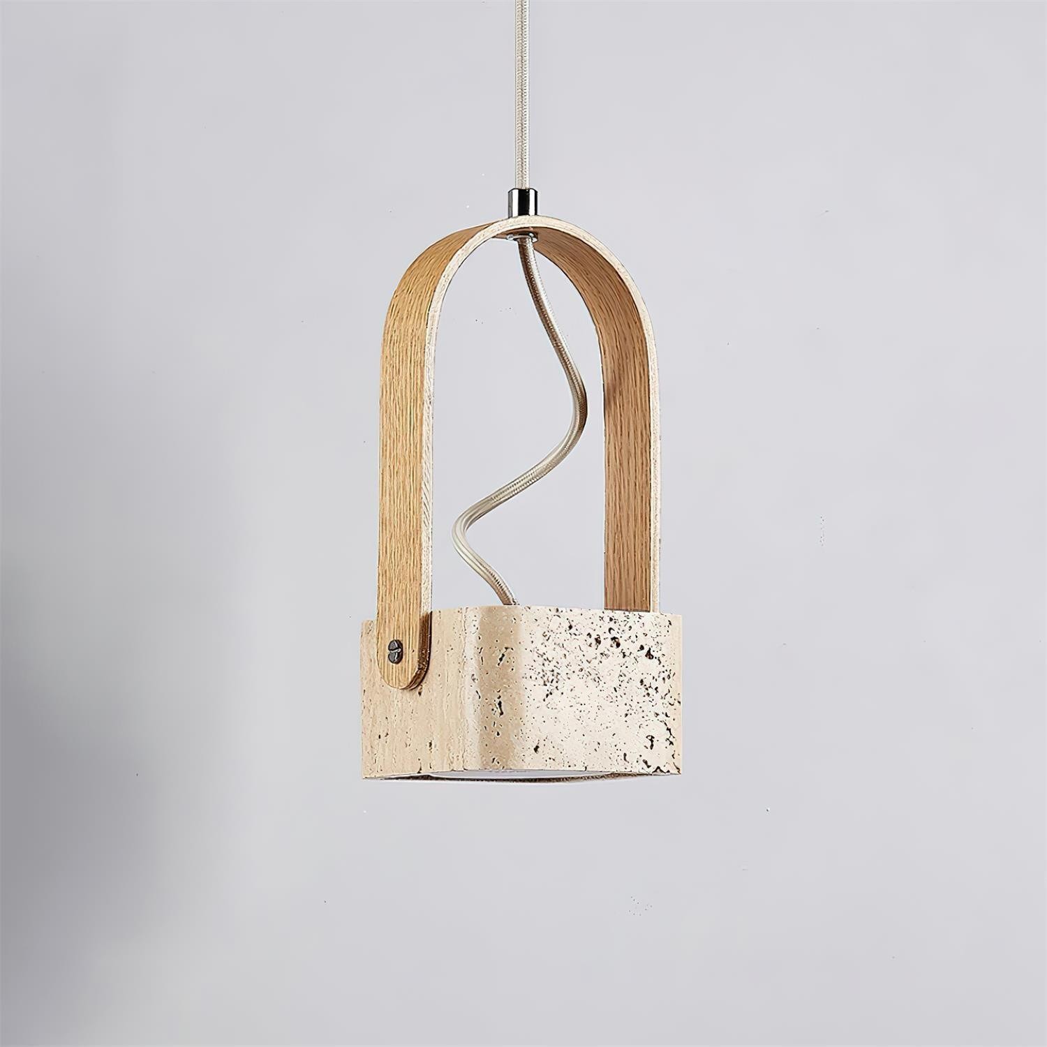 Geometrische gele travertijn hanglamp HL575