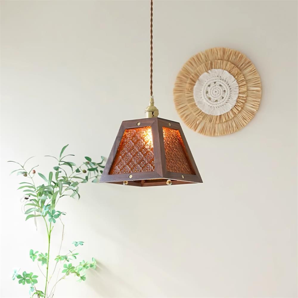 Retro patroon glazen hanglamp HL405