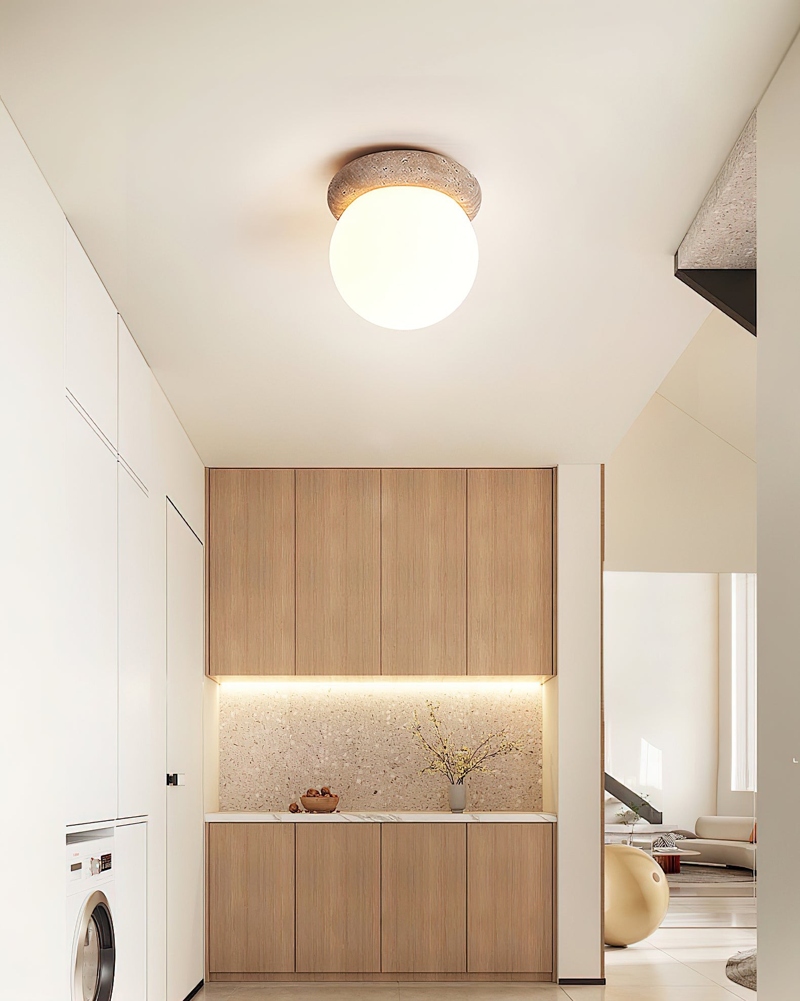 Marmeren Travertijn Asteroïde Plafondlamp HL417