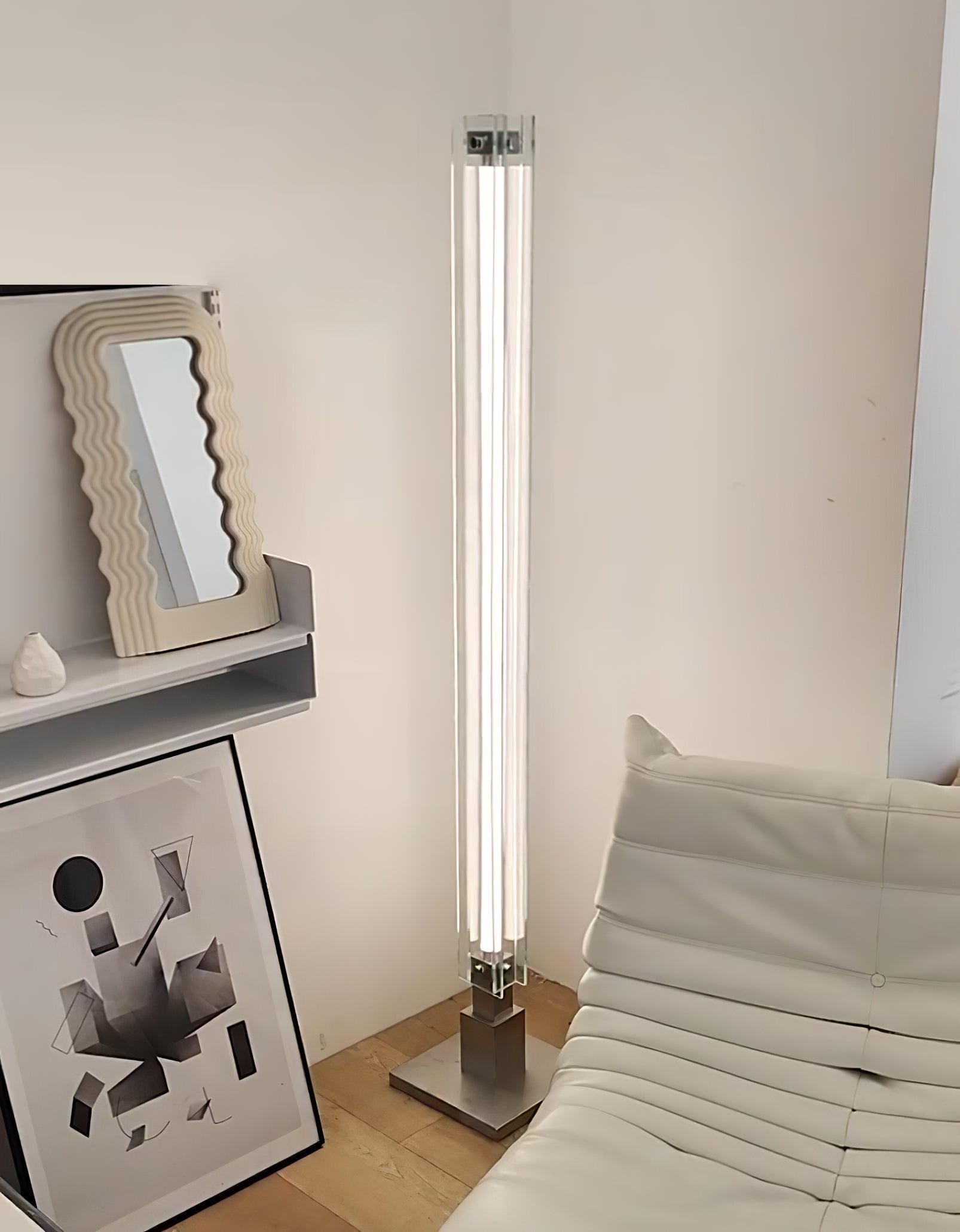 Minimalistische glazen vloerlamp in industriële stijl HL968