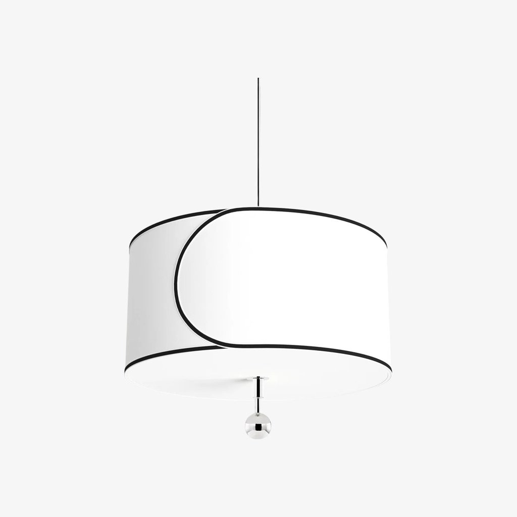 Roven 3-lichts trommelvormige hanglamp - Modern, overgangsmodel met gelaagde stof voor eetkamer of woonkamer HL1941