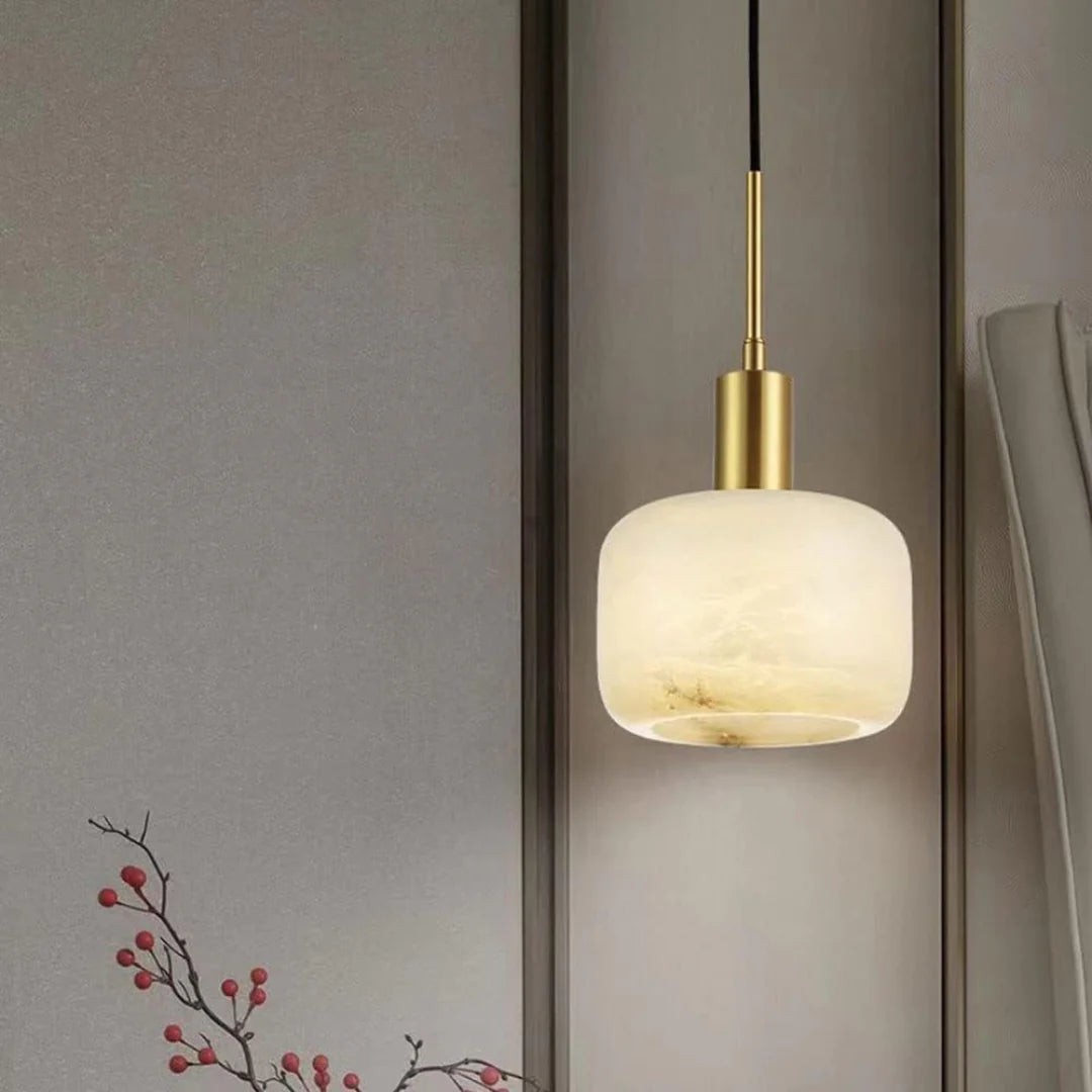 Velia Acorn Alabaster Minimalistische Hanglamp HL3497