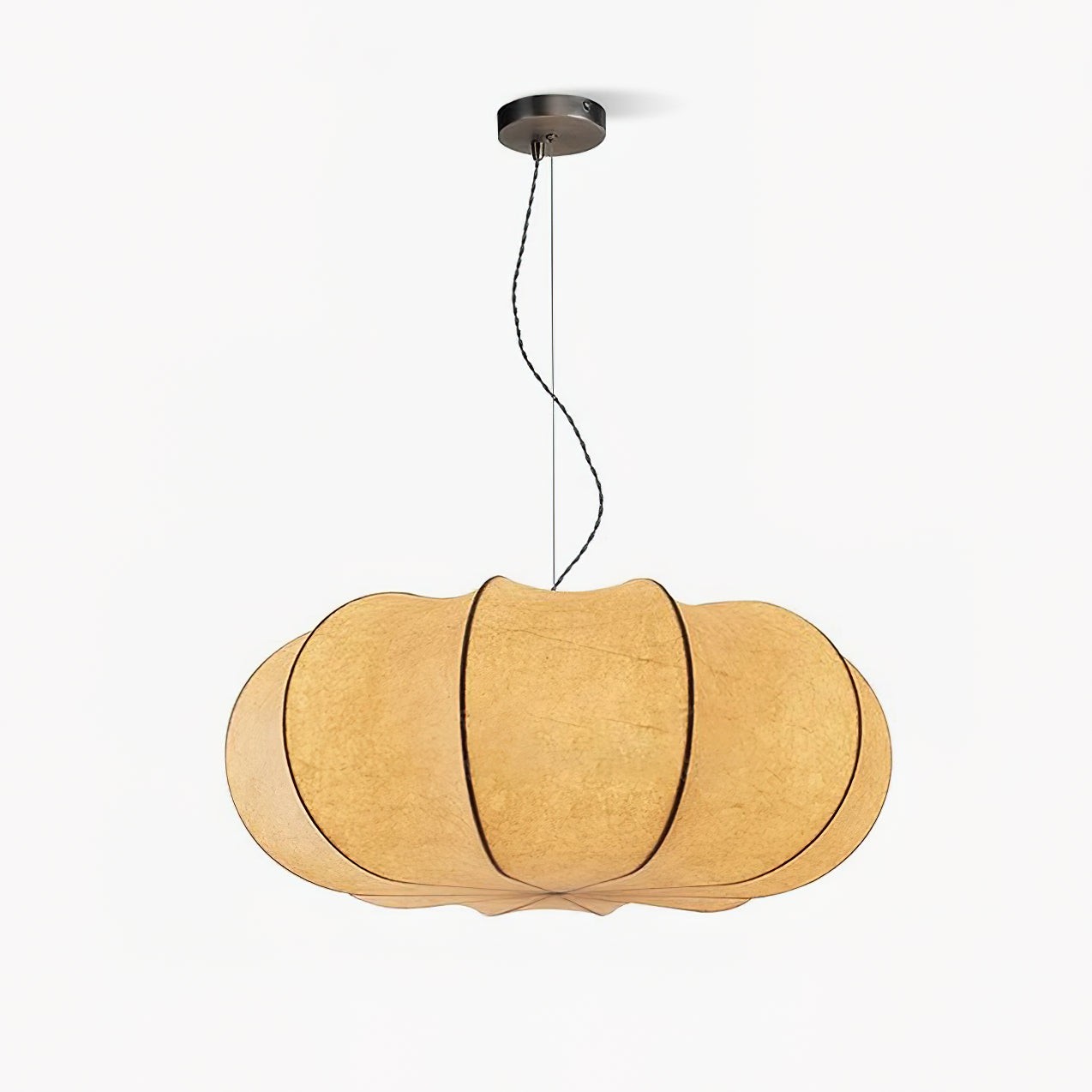 Moderne creatieve platte ronde zijden hanglamp HL660