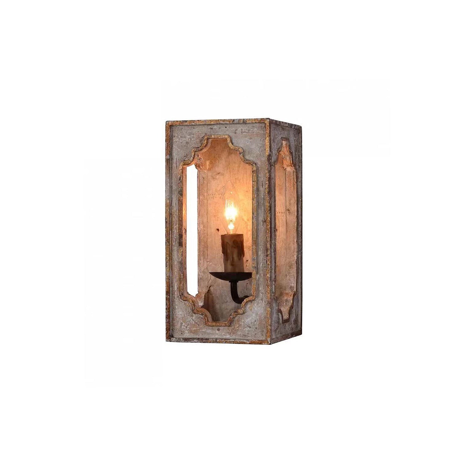 Boho rustieke kubusvormige wandlamp HL3183