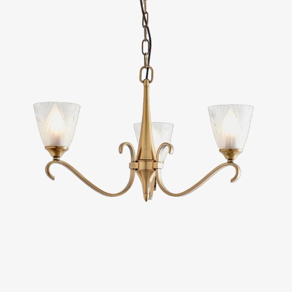 Lunetal kroonluchter met meerdere lampen, kristallen accenten en messing afwerking - moderne luxe voor eetkamer en woonkamer