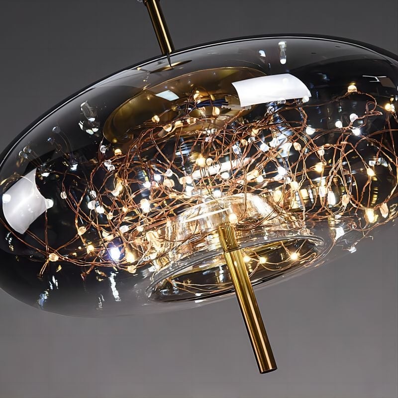 Scandinavische cilindervormige ovale glazen hanglamp HL479