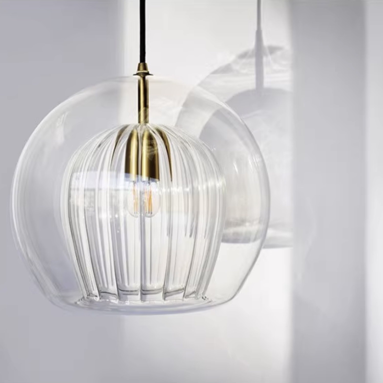 Moderne geplooide glazen hanglamp HL954