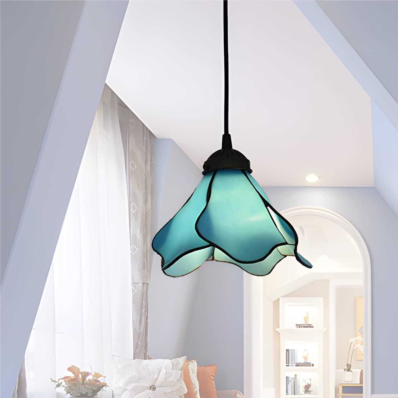 Vintage Lotusbloem Glazen Hanglamp HL129