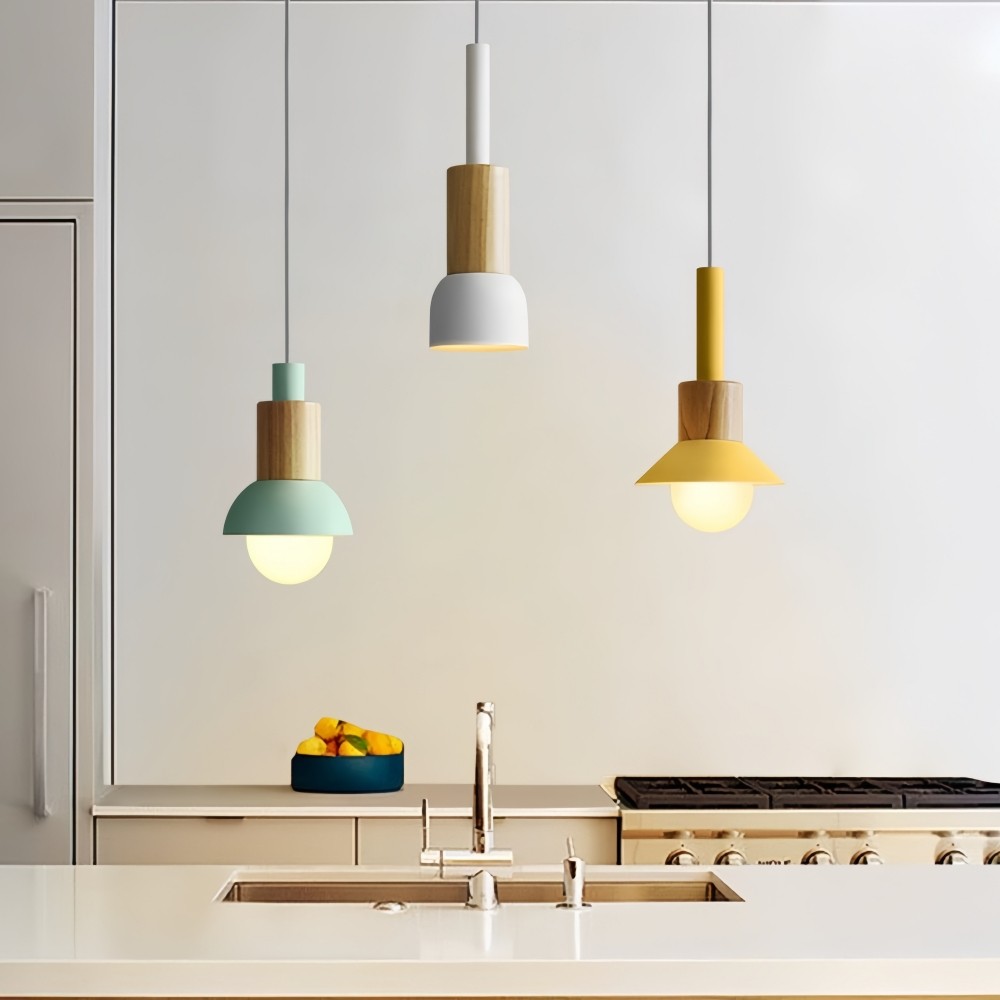 Macaron Iron Hanglamp - Geometrische Houten Lamp voor de Entree HL1065