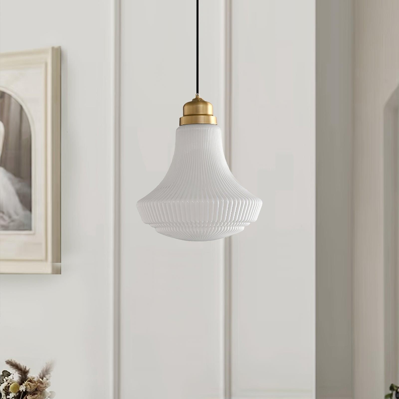 Klassieke messing albasten glazen hanglamp HL746
