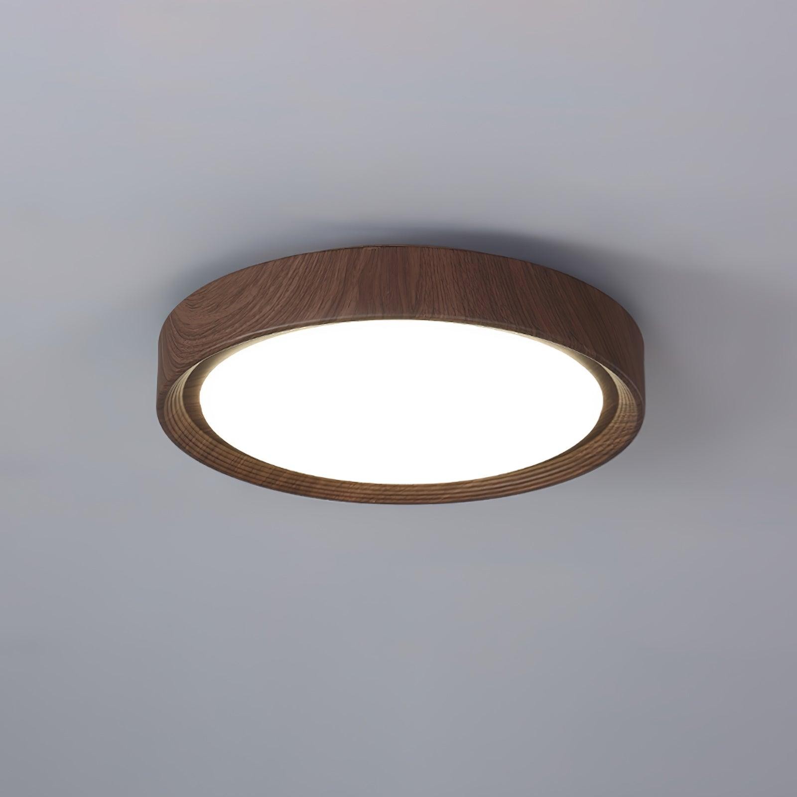 Ronde plafondlamp met houtnerf HL825