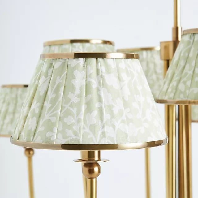 Ruchee Kroonluchter - Plafondlamp met gelaagde stoffen kap en messing frame voor eet- of woonkamer HL1891