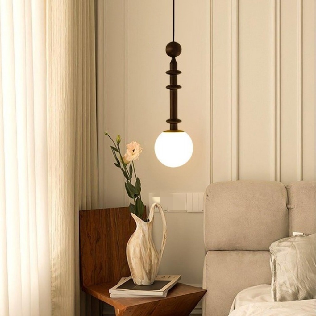 Eetkamer Houten Romeinse Kolom Hanglamp HL60
