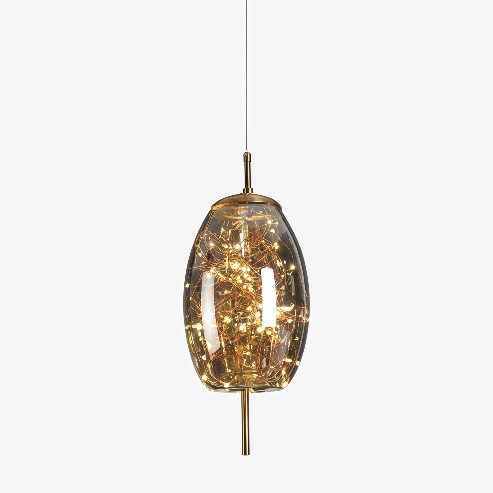 Scandinavische cilindervormige ovale glazen hanglamp HL479