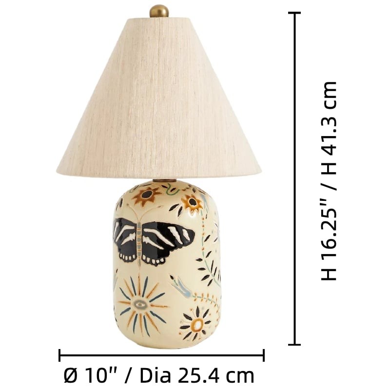 Ceruna keramische tafellamp - taps toelopende linnen kap met wasbestendige coating voor de slaapkamer HL1904