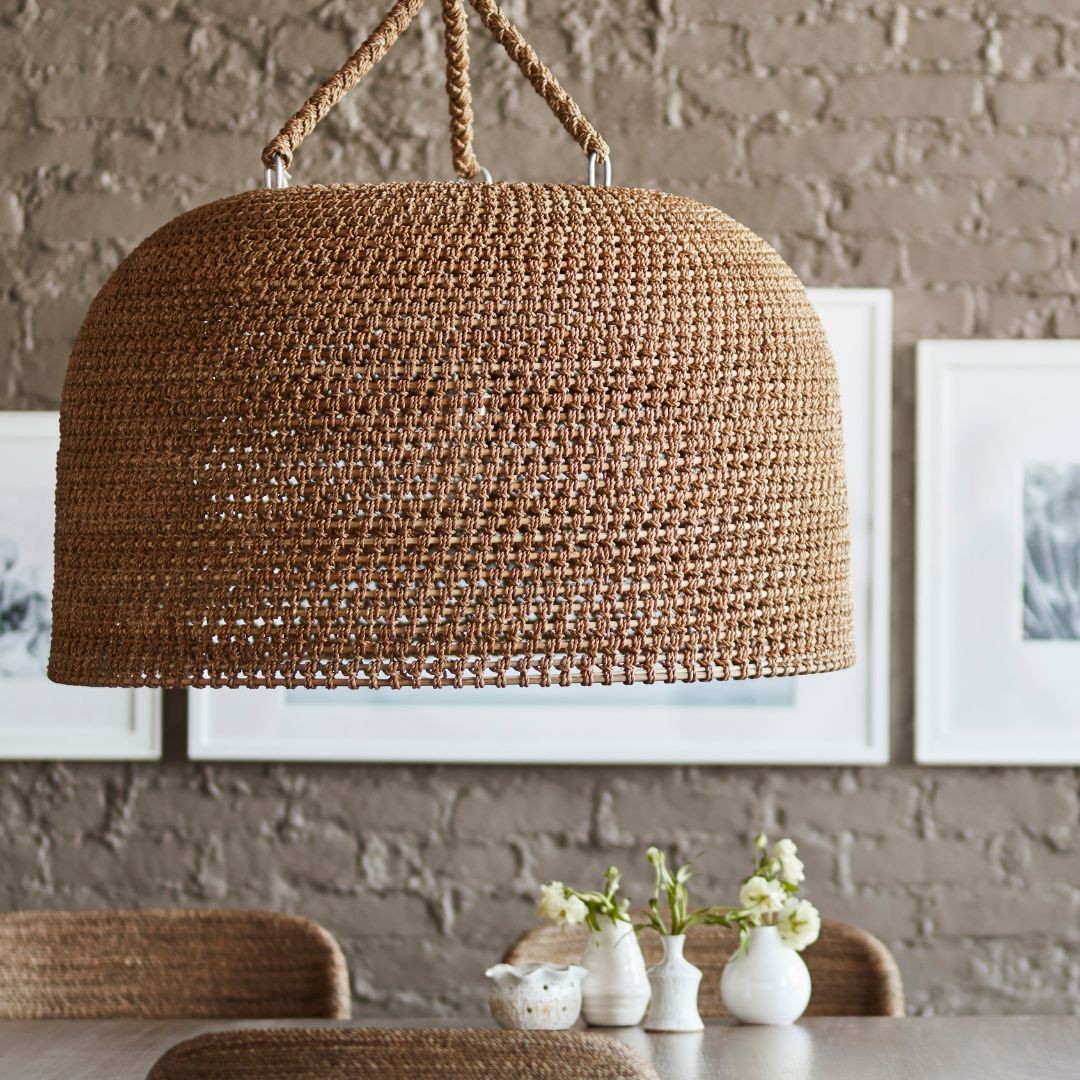 Hanglamp HL3383 van natuurlijk rotan met Japanse uitstraling