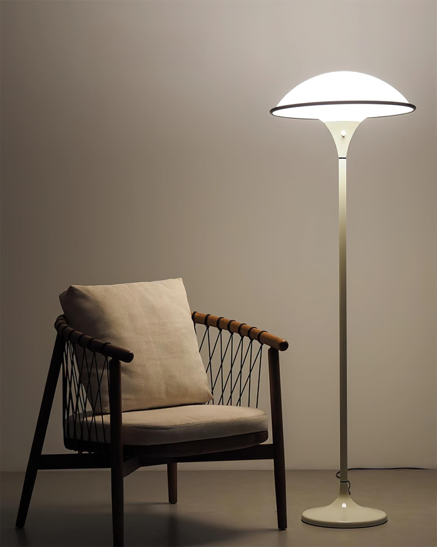 Deense Retro Witte Vliegende Schotel Vloerlamp HL424