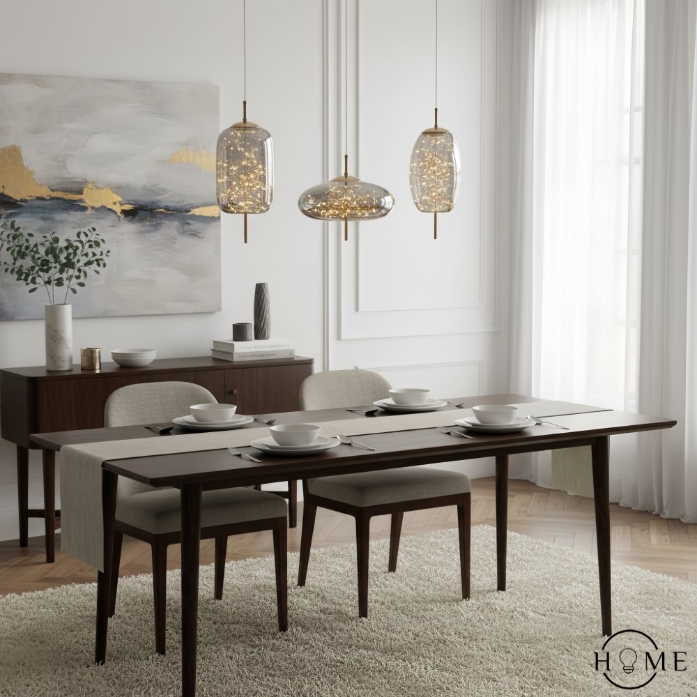 Scandinavische cilindervormige ovale glazen hanglamp HL479