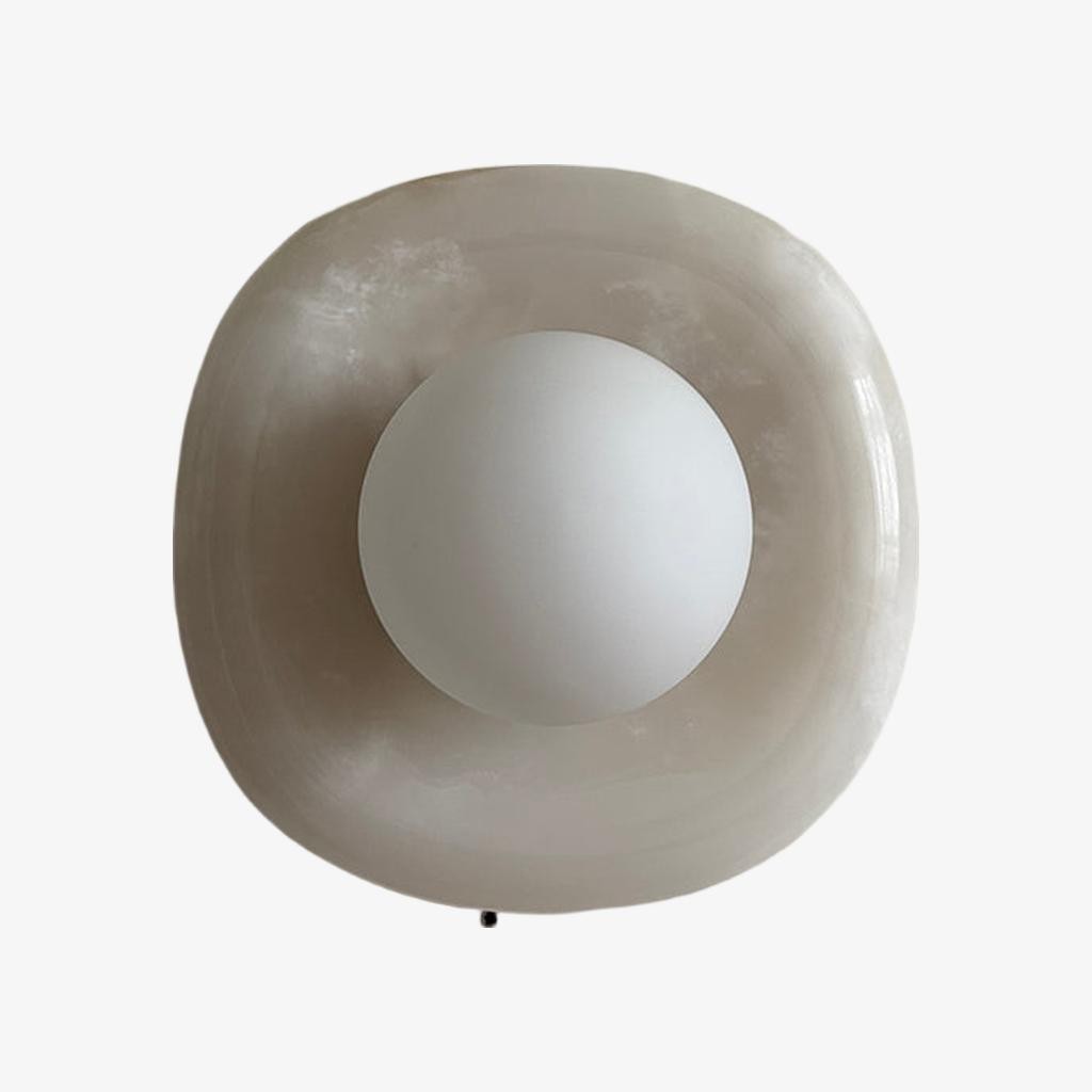 Oria moderne vierkante of ronde jade wandlamp met albasten kap voor slaapkamer of badkamer (HL2552)
