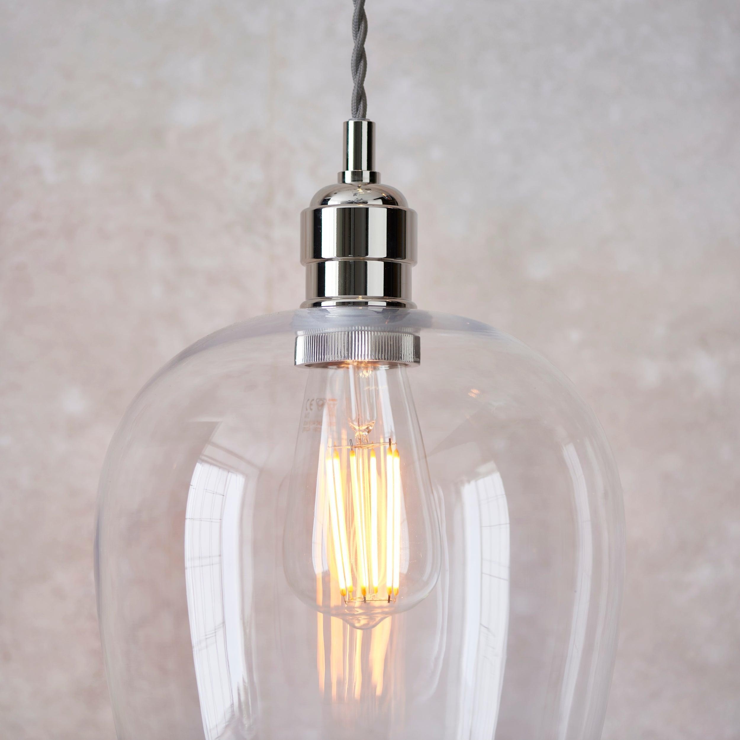 Clarione in hoogte verstelbare glazen hanglamp - Klassieke Art Deco lamp HL2231