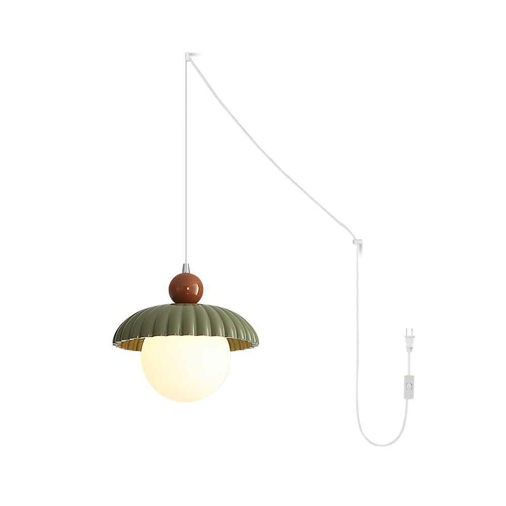 Creatieve bolvormige strohoed verticale lijn hanglamp HL350