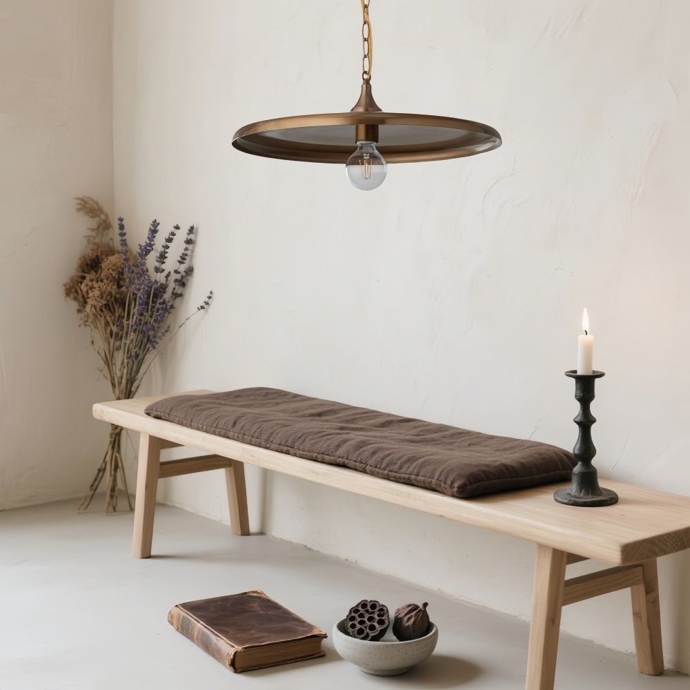 Gouden metalen schijfvormige hanglamp - moderne bolvormige lamp voor de keuken HL1324