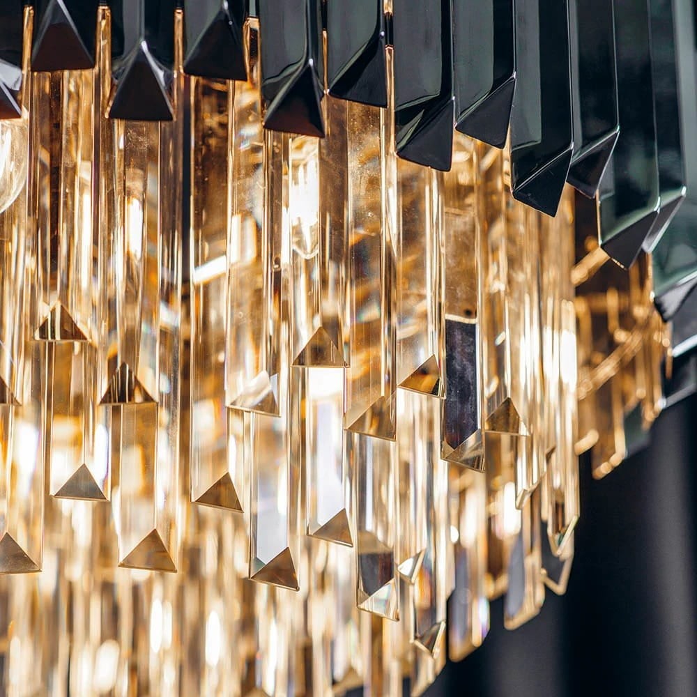 Virelia Moderne Kristallen Hanglamp - Plafondarmatuur met gelaagde kristallen kap voor eet- of woonkamer HL2031