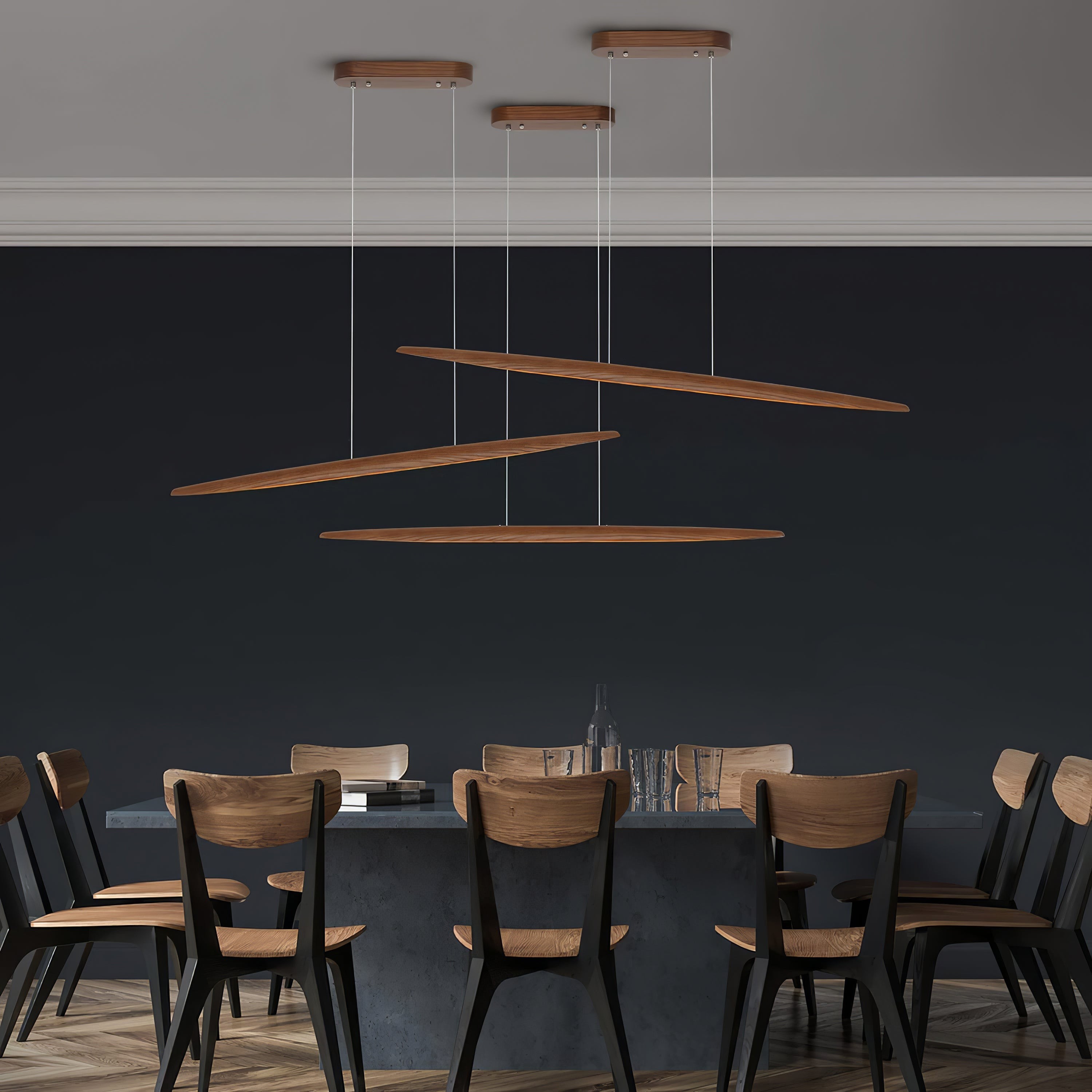 Houten horizontale hanglamp HL1155