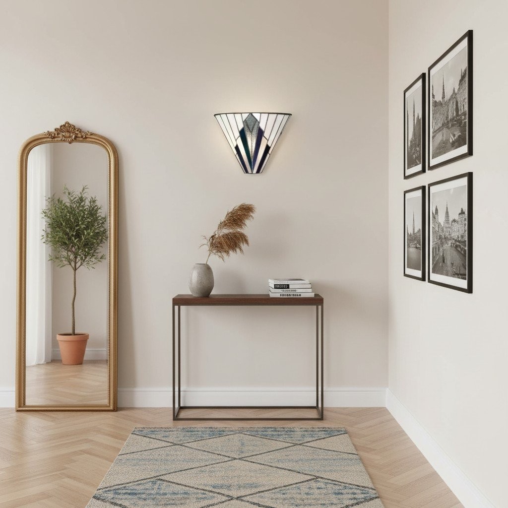 TiffStar wandlamp - Vintage glas-in-lood voor gangen en slaapkamers HL2026