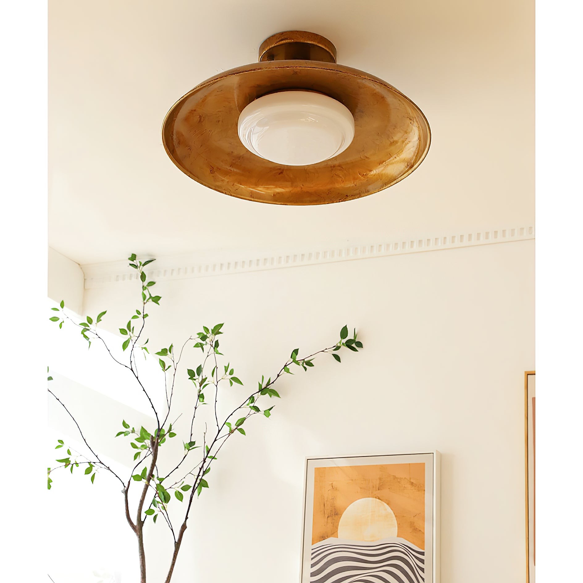 Plafondlamp met plat paneel in potdekselstijl HL3250