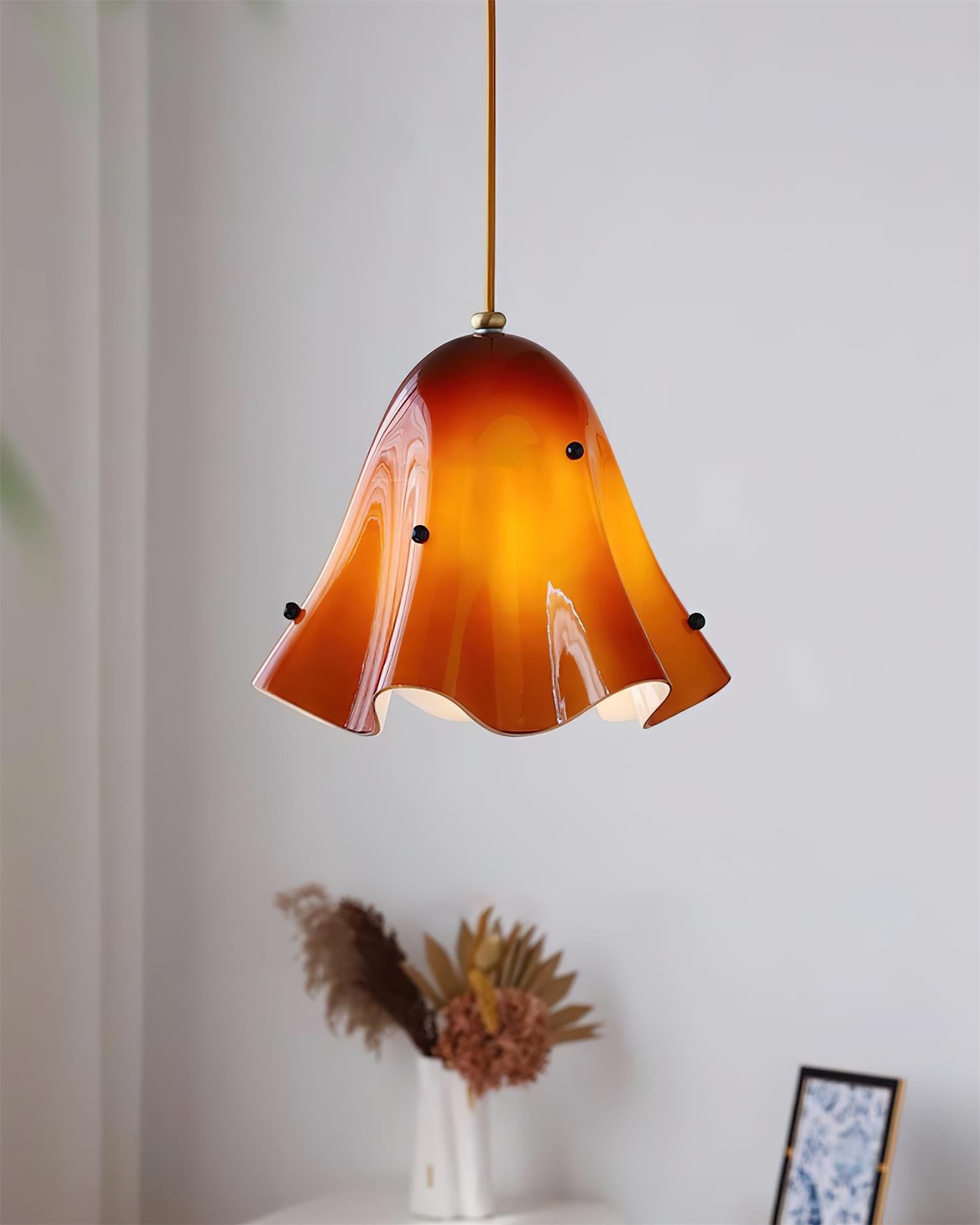 Bellina Artistieke Glazen Hanglamp - Moderne Bloei Geïnspireerde Hangende Plafondlamp HL1641