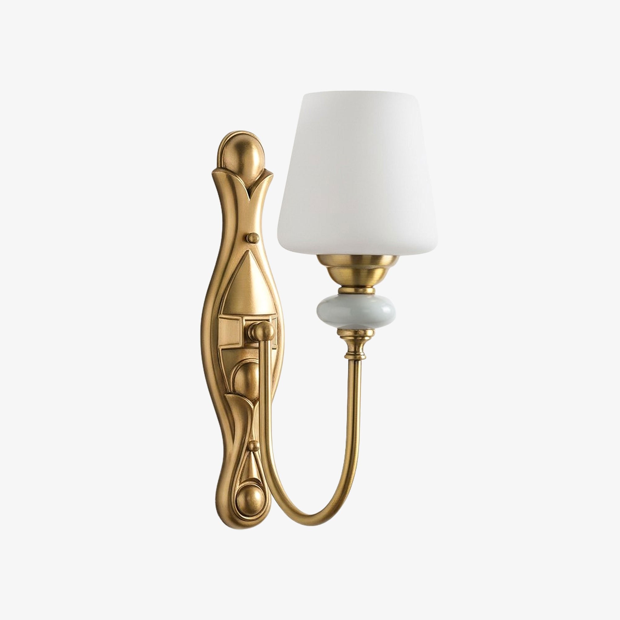 Rowanea keramische wandlamp met stoffen kap en metalen afwerking - Moderne halverlichting in landelijke stijl HL2409
