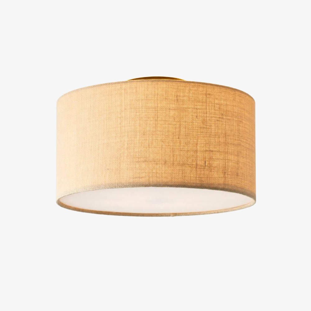Jelvane Drum Flush Mount met stoffen kap HL1480