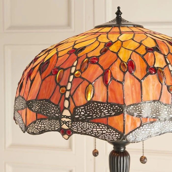 TF Libelle Motief Vloerlamp - Vintage Glas-in-lood voor Woonkamers HL2130