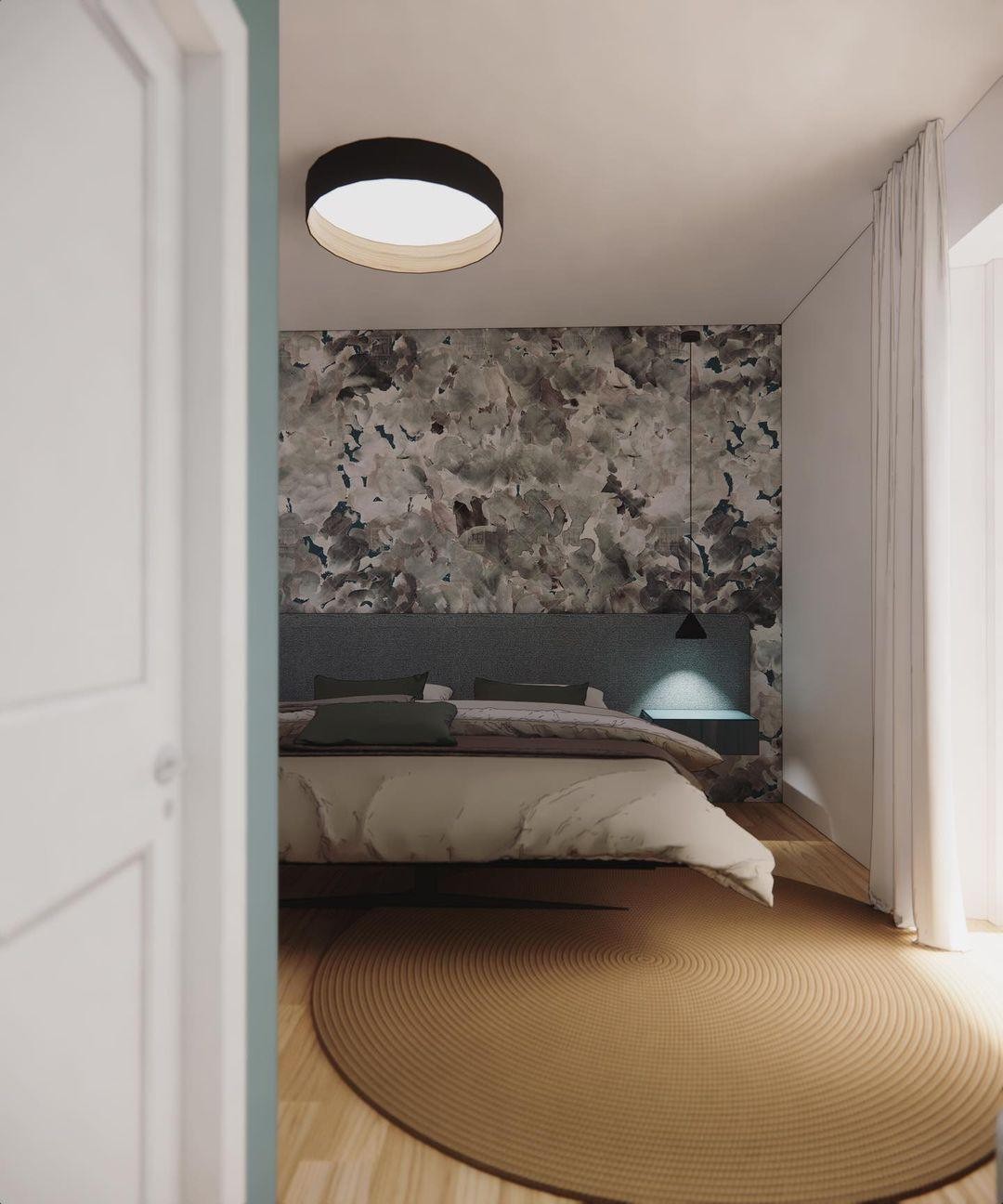 Japanse minimalistische creatieve ronde LED-plafondlamp met houtnerf HL759