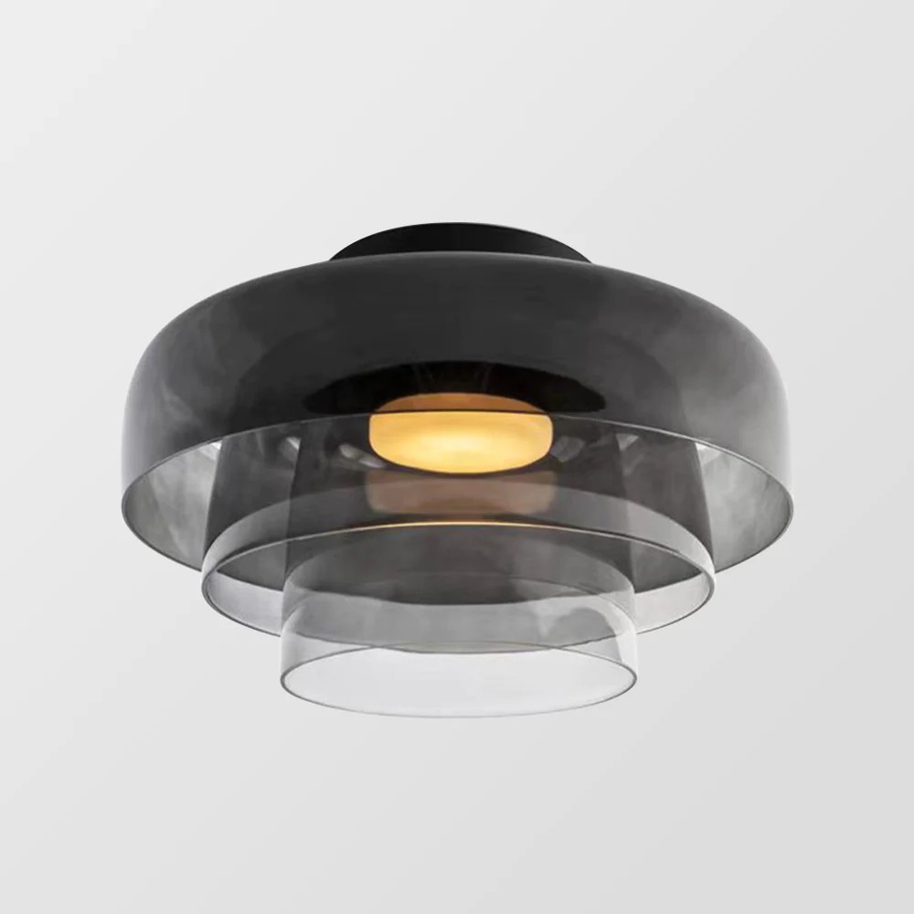 Scandinavische Glazen Schijf Plafondlamp - Noordse Macaron-stijl Lamp voor Woonkamers HL204